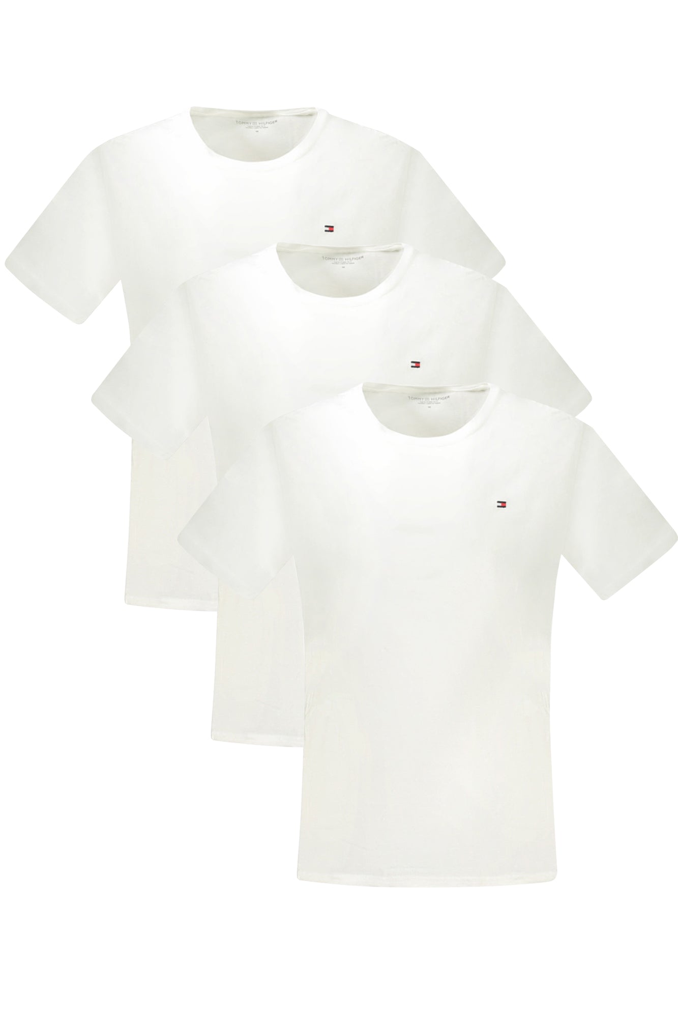 Tommy Hilfiger Kurzarm-T-Shirt Herren Weiss – 3er-Pack mit Logo-Stickerei Weiß