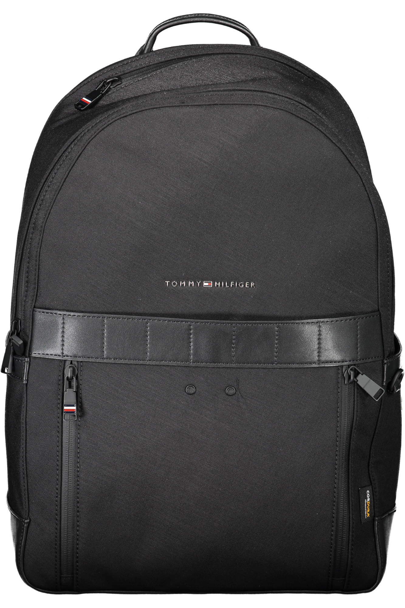 Tommy Hilfiger Rucksack Herren – Schwarzer Alltagsrucksack mit Logo-Details Schwarz