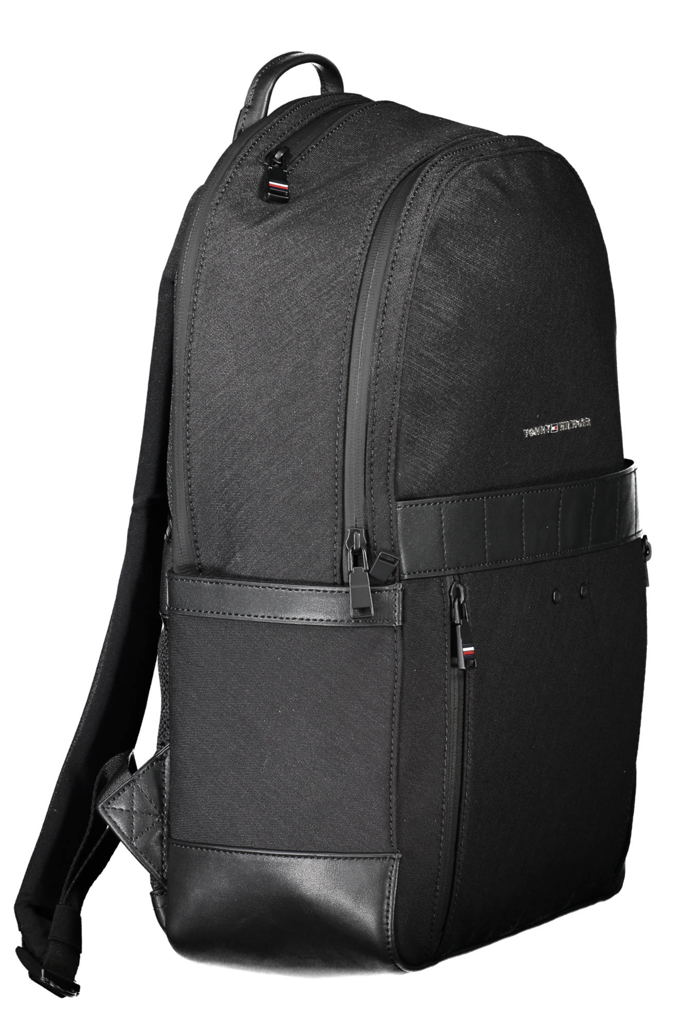 Tommy Hilfiger Rucksack Herren – Schwarzer Alltagsrucksack mit Logo-Details Schwarz
