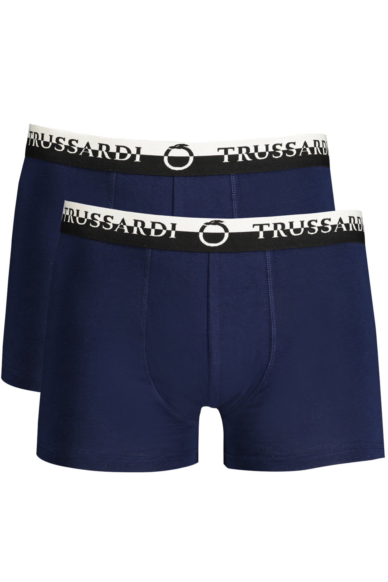 TRUSSARDI Herren-Boxer Schwarz – Doppelt elastische Unterwäsche im 2er-Pack Blau