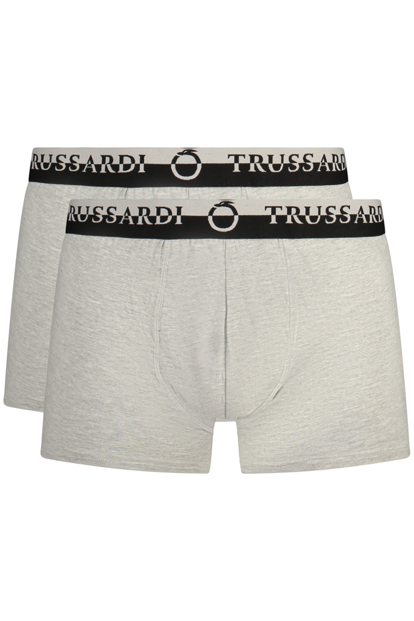 TRUSSARDI Herren-Boxer Schwarz – Doppelt elastische Unterwäsche im 2er-Pack Grau