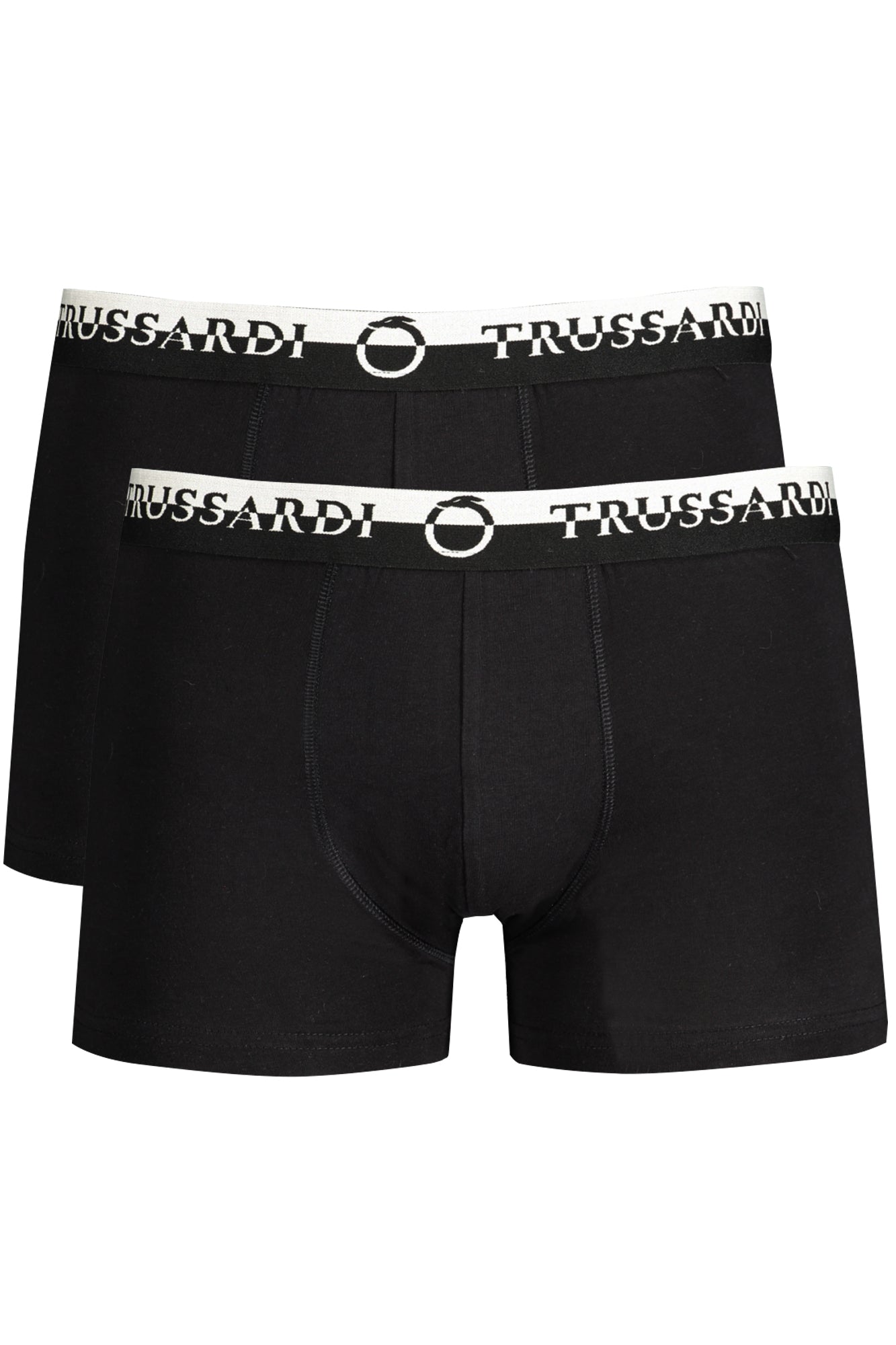 TRUSSARDI Herren-Boxer Schwarz – Doppelt elastische Unterwäsche im 2er-Pack Schwarz Main image