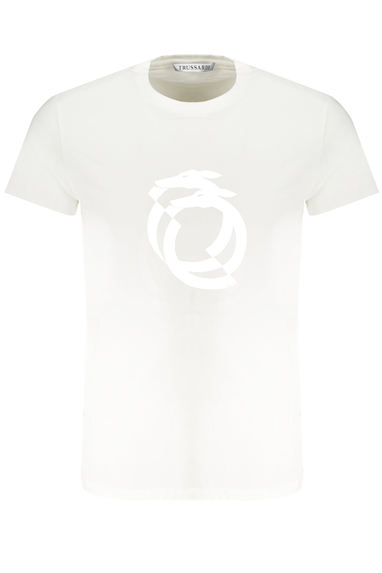 TRUSSARDI Herren T-Shirt Kurzarm Rot – Logo-Aufdruck für Frühjahr/Sommer Weiß