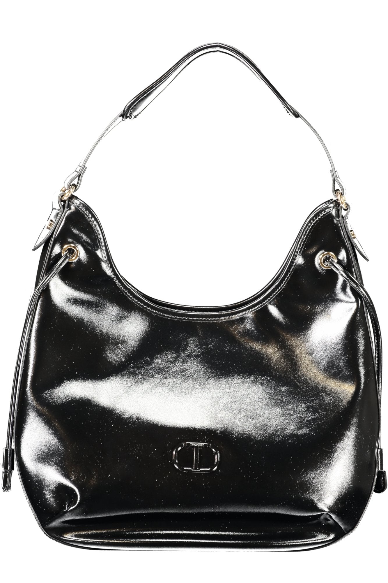 TWINSET Damen Tasche Hobo Bag – Schwarze Schultertasche mit Reißverschluss Schwarz Main image
