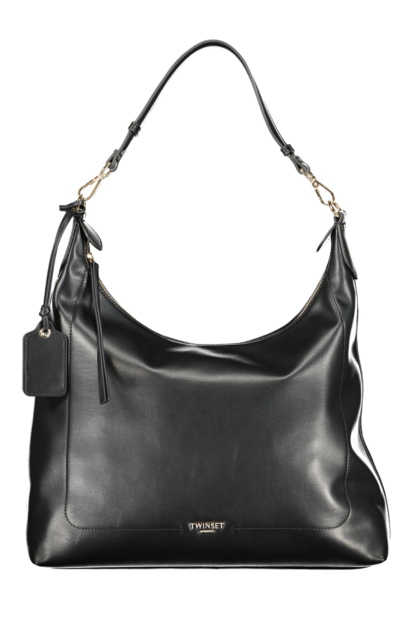 TWINSET Damen-Tasche Hobo Schwarz – Elegante Alltagstasche mit verstellbarem Gurt Schwarz Hauptbild