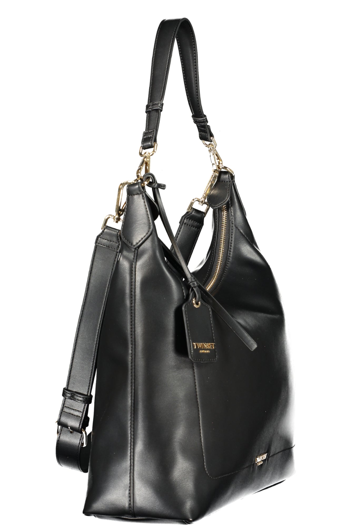 TWINSET Damen-Tasche Hobo Schwarz – Elegante Alltagstasche mit verstellbarem Gurt Schwarz