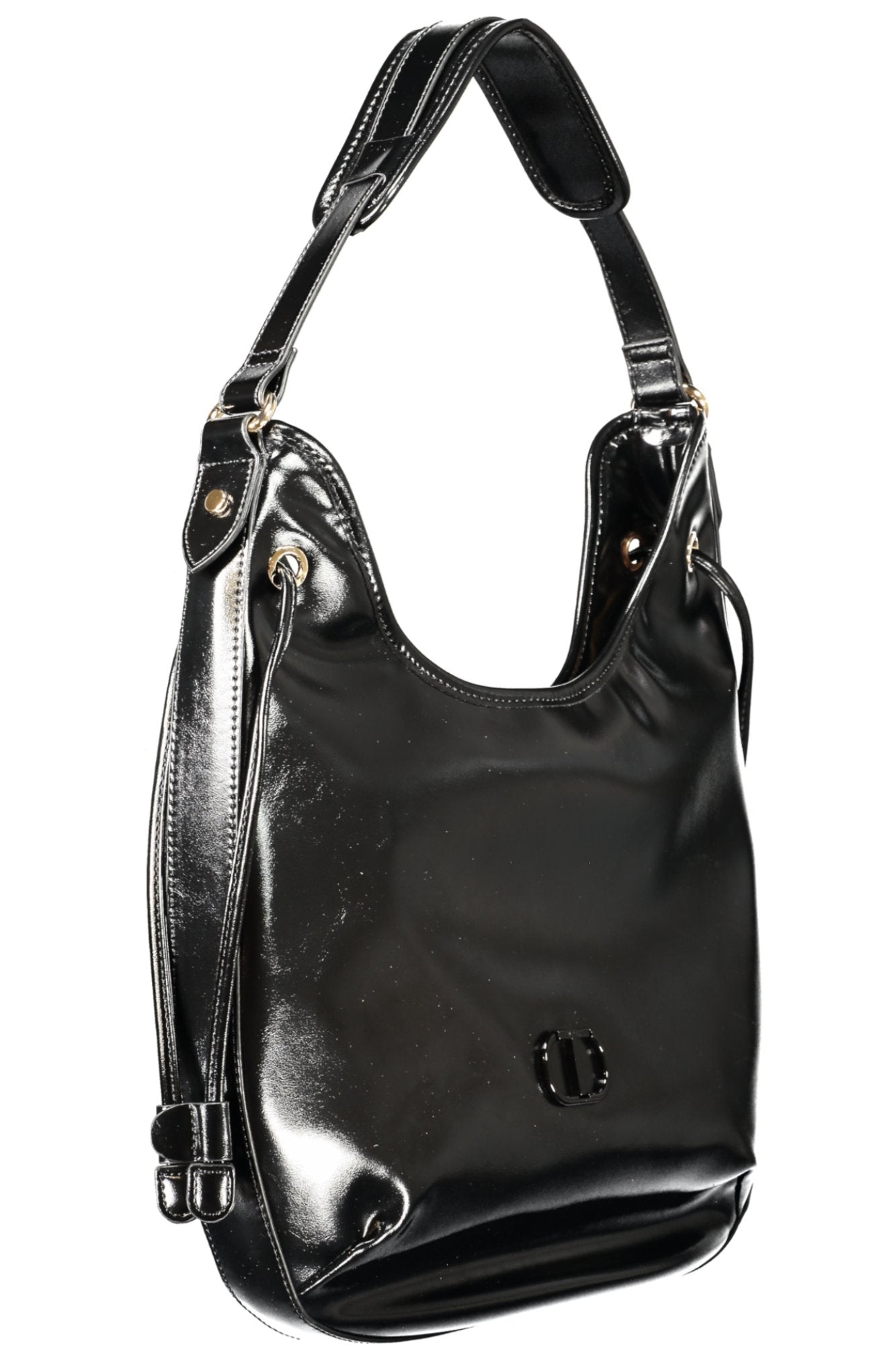 TWINSET Damen Tasche Hobo Bag – Schwarze Schultertasche mit Reißverschluss Schwarz
