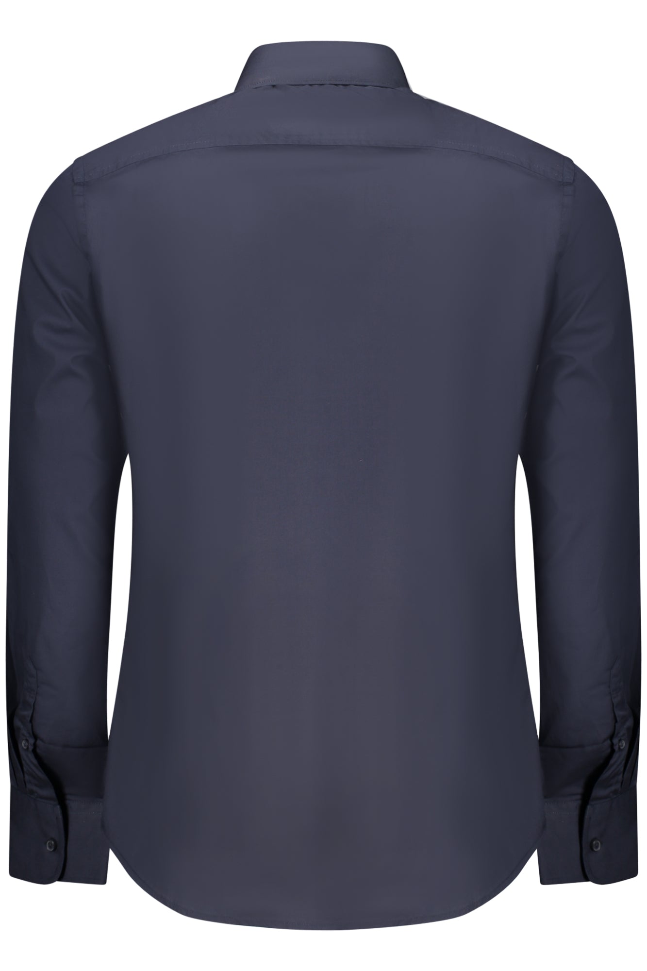 U.S. GRAND Herren Langarmhemd weiß – Französischer Kragen aus 100% Baumwolle Blau