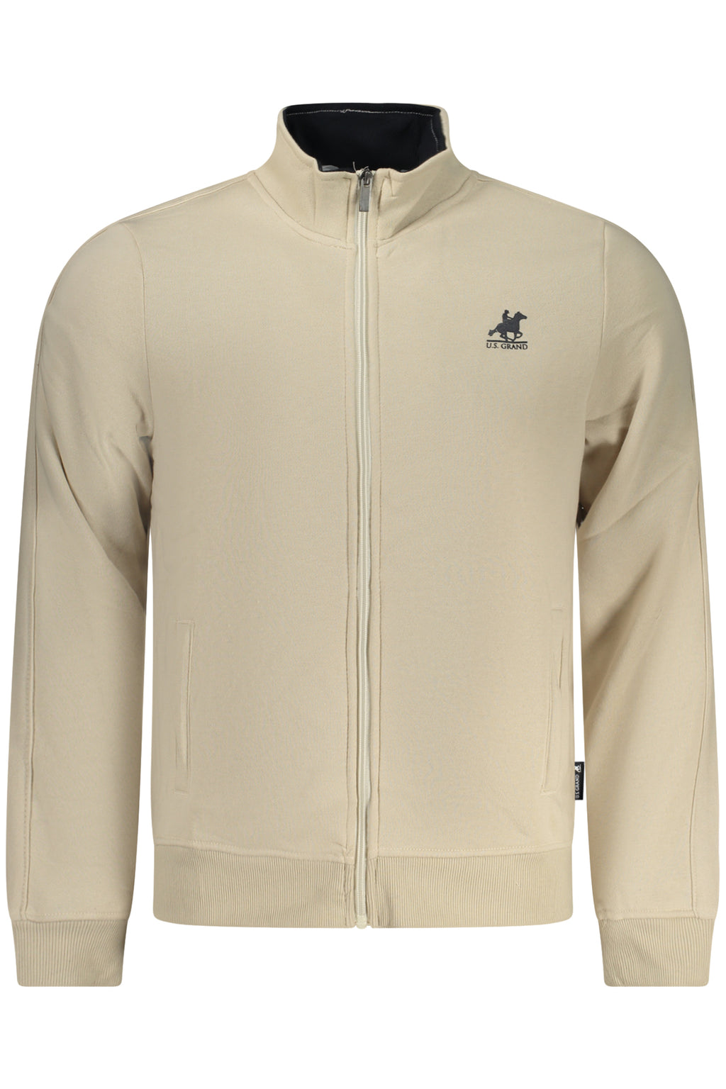 US GRAND Herren-Sweatshirt mit Reißverschluss, beige