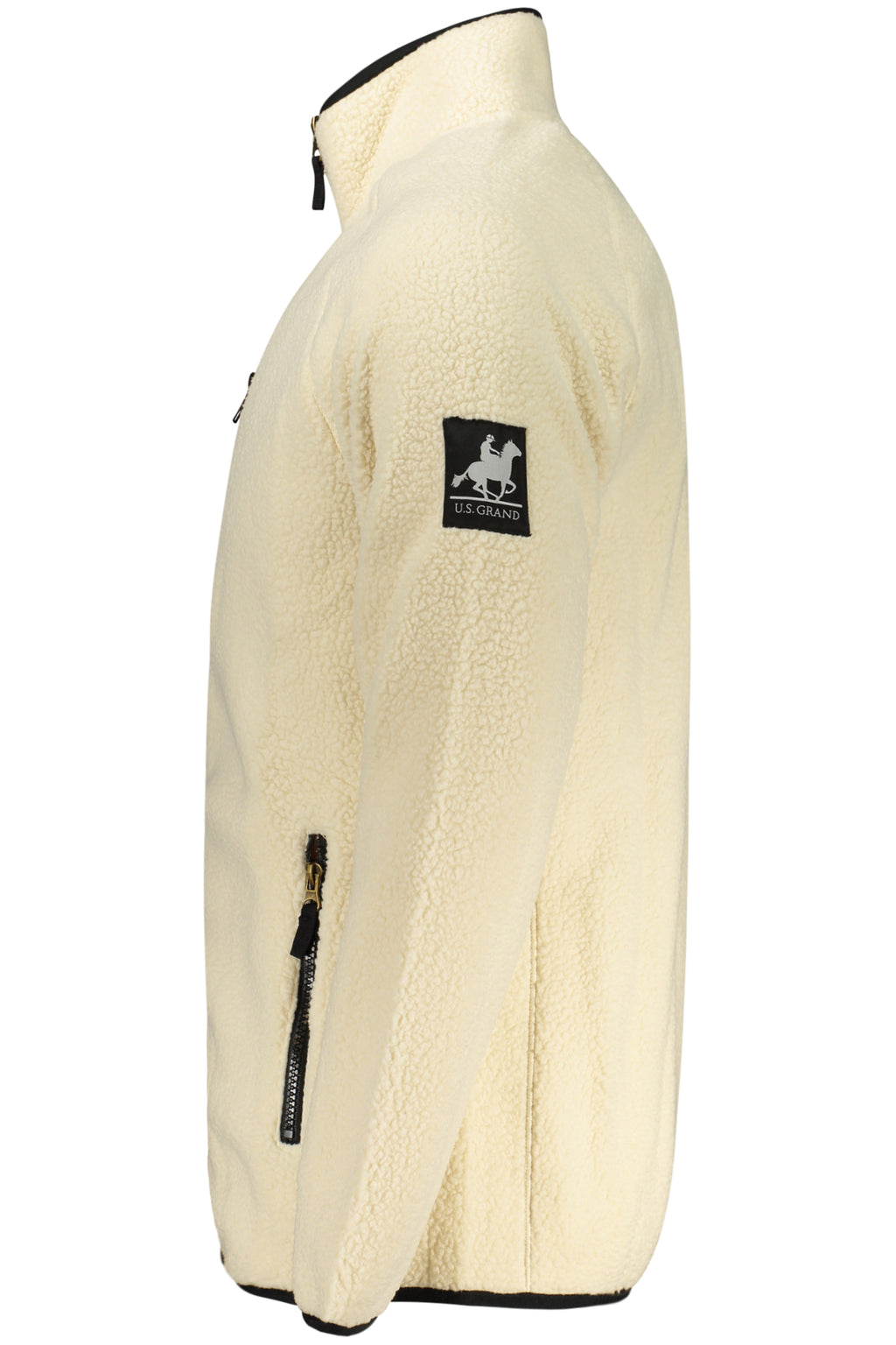 US GRAND Herren-Sweatshirt mit Reißverschluss, weiß