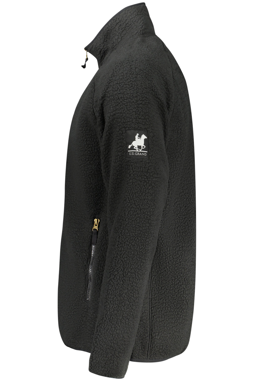 US GRAND Herren-Sweatshirt mit Reißverschluss, schwarz