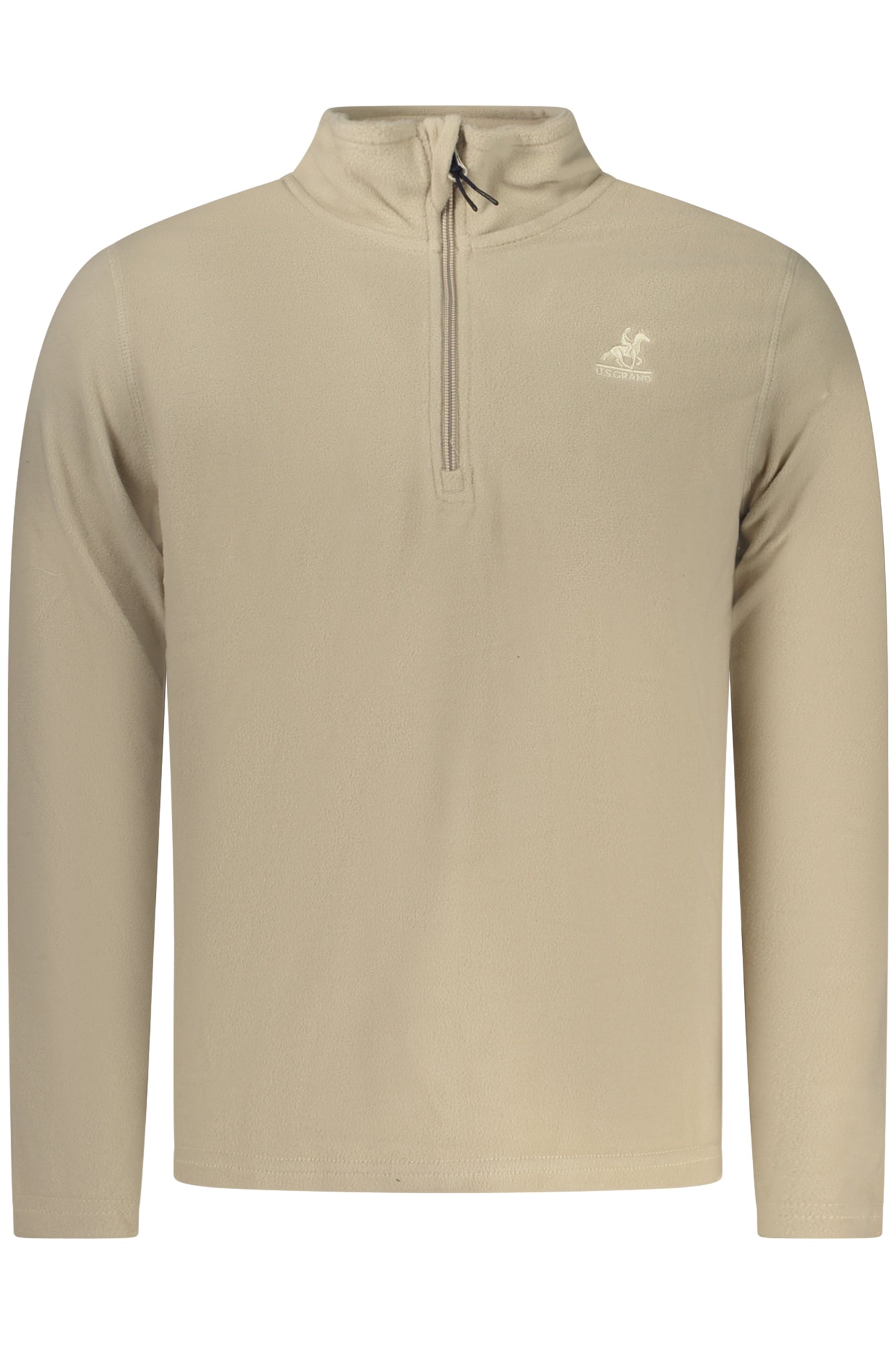U.S. GRAND Herren-Sweatshirt mit Reißverschluss – Warmes Fleece für Herbst/Winter Beige