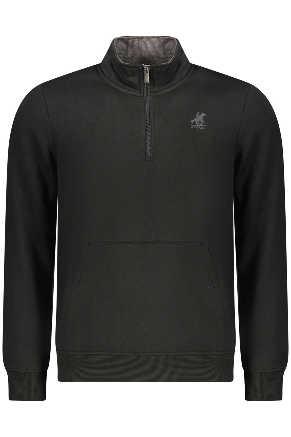 US GRAND Herren-Sweatshirt mit Reißverschluss, schwarz