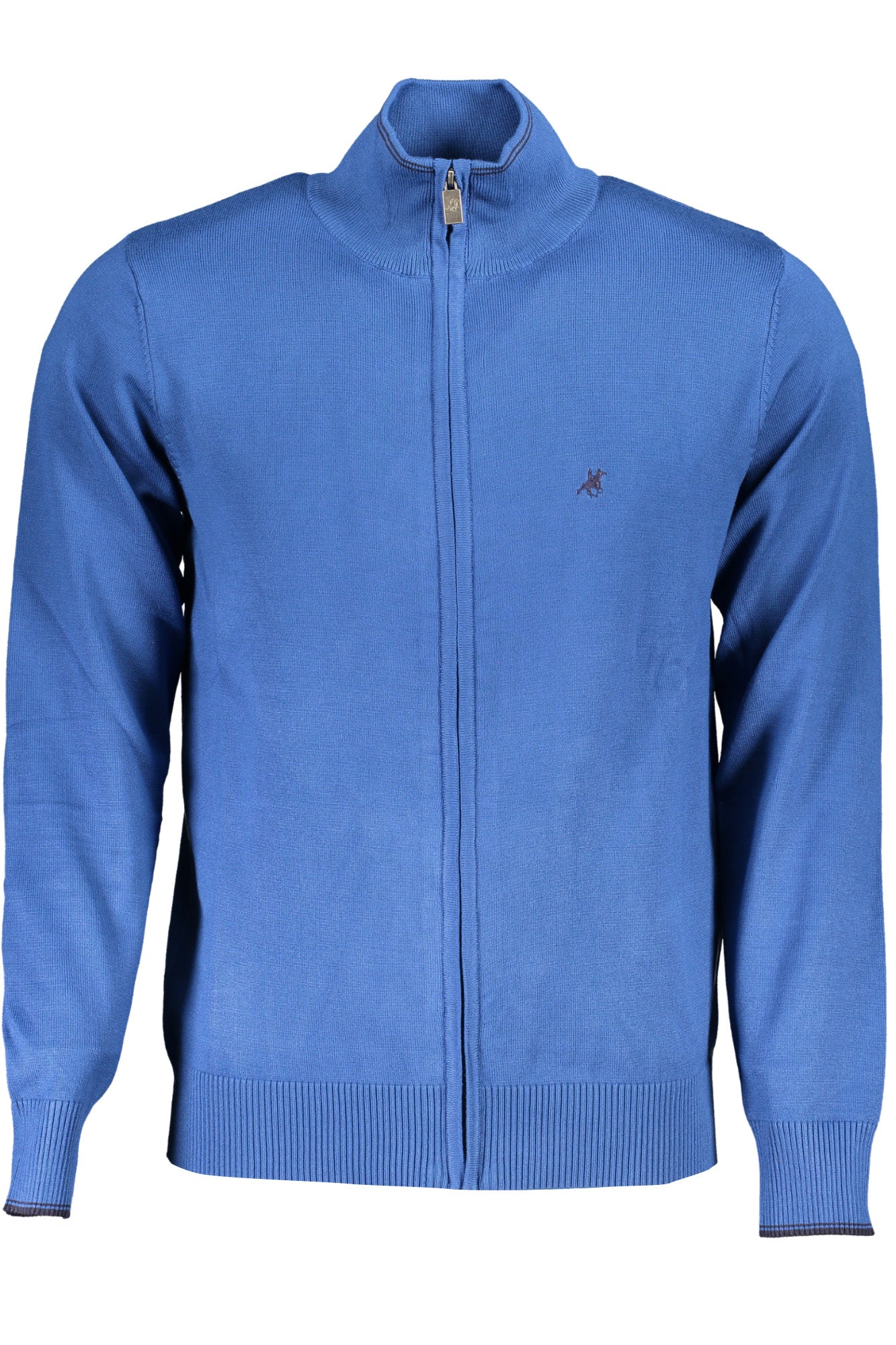 U.S. GRAND Cardigan Herren Schwarz – Strickjacke mit Reißverschluss & Logo-Stickerei Blau