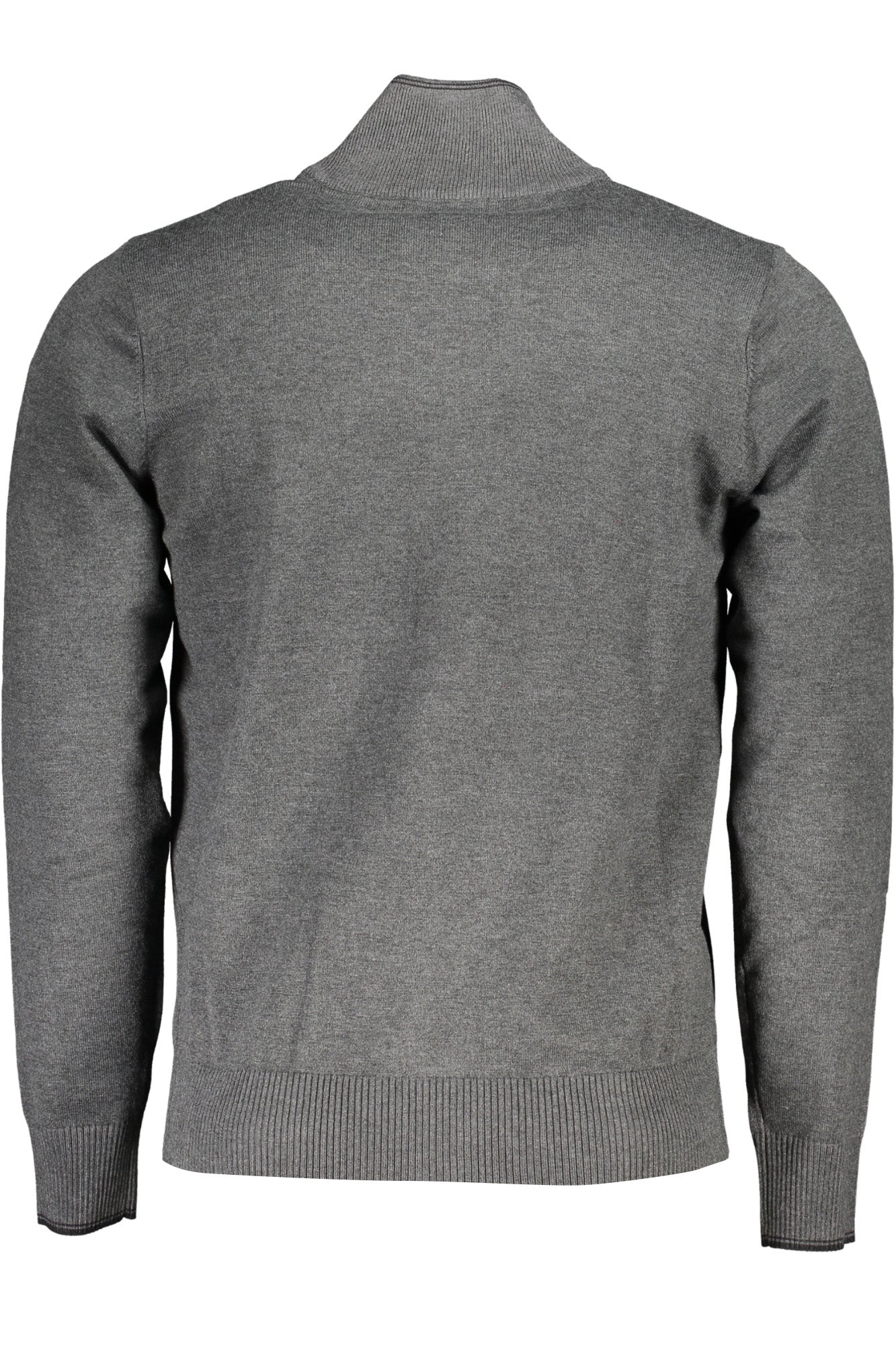 U.S. GRAND Cardigan Herren Schwarz – Strickjacke mit Reißverschluss & Logo-Stickerei Grau
