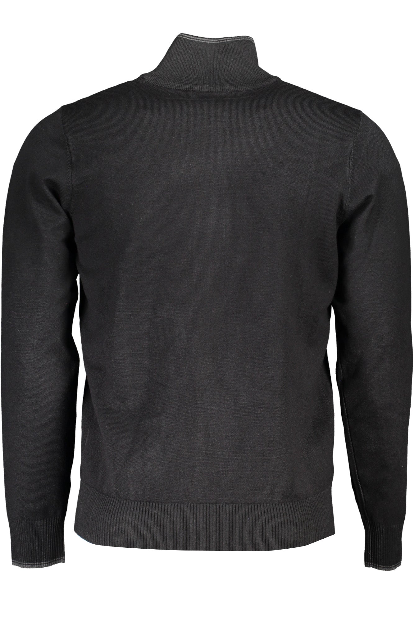 U.S. GRAND Cardigan Herren Schwarz – Strickjacke mit Reißverschluss & Logo-Stickerei Schwarz