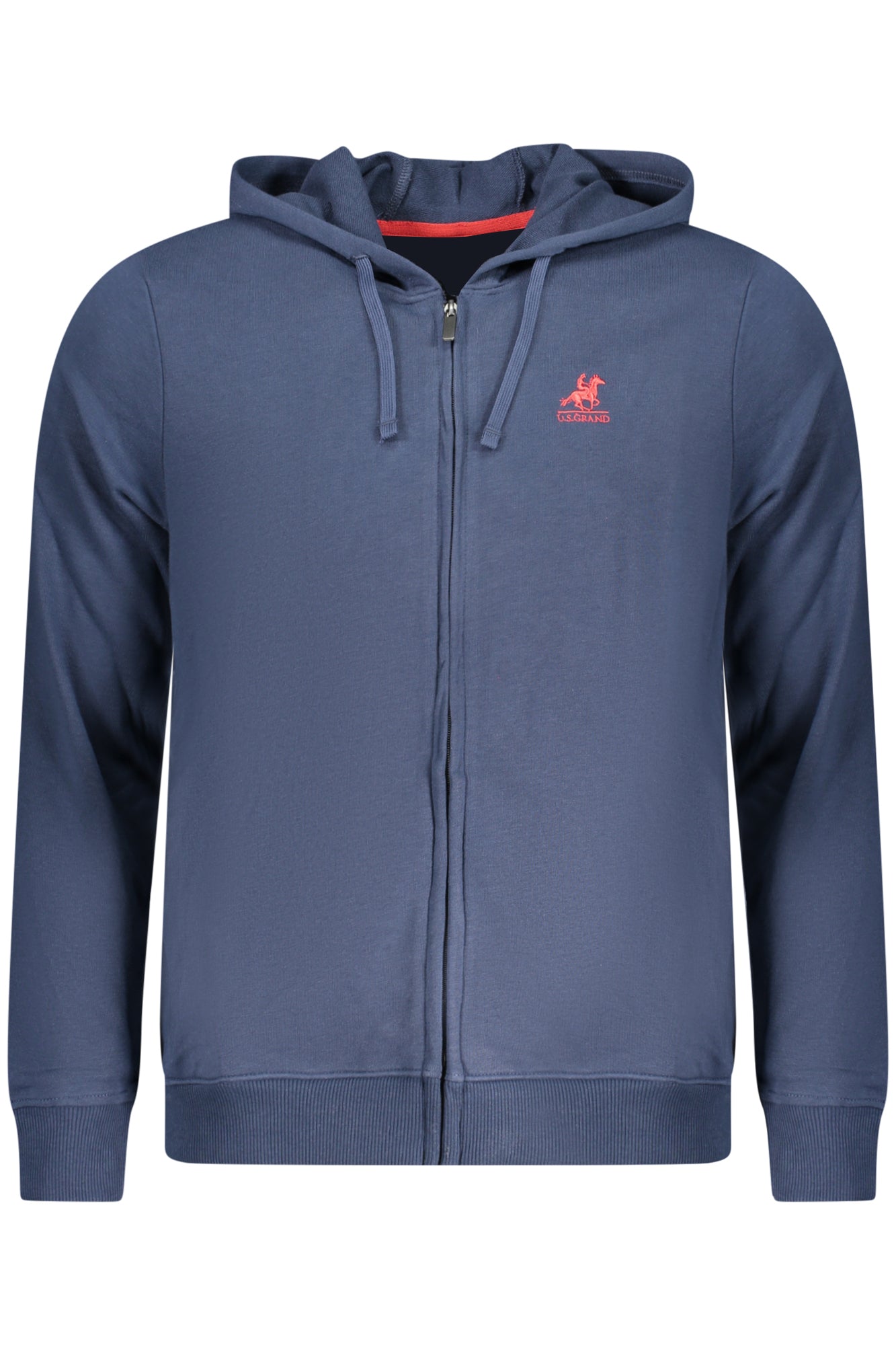 U.S. GRAND Herren-Sweatshirt mit Reißverschluss – Kapuze, 2 Taschen – Grün Blau