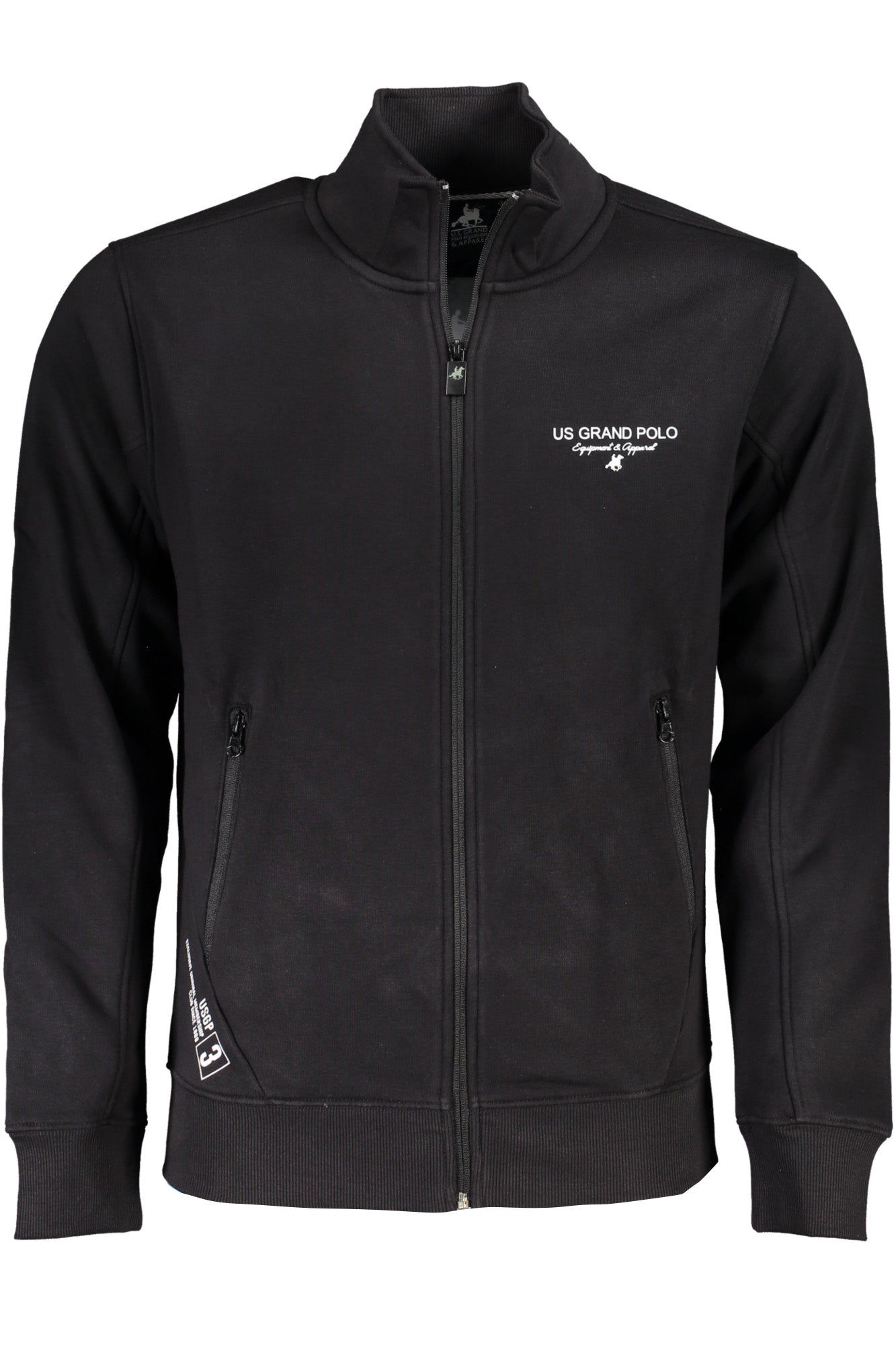 US GRAND Herren-Sweatshirt mit Reißverschluss, schwarz Schwarz Hauptbild