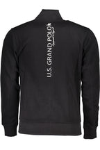 US GRAND Herren-Sweatshirt mit Reißverschluss, schwarz