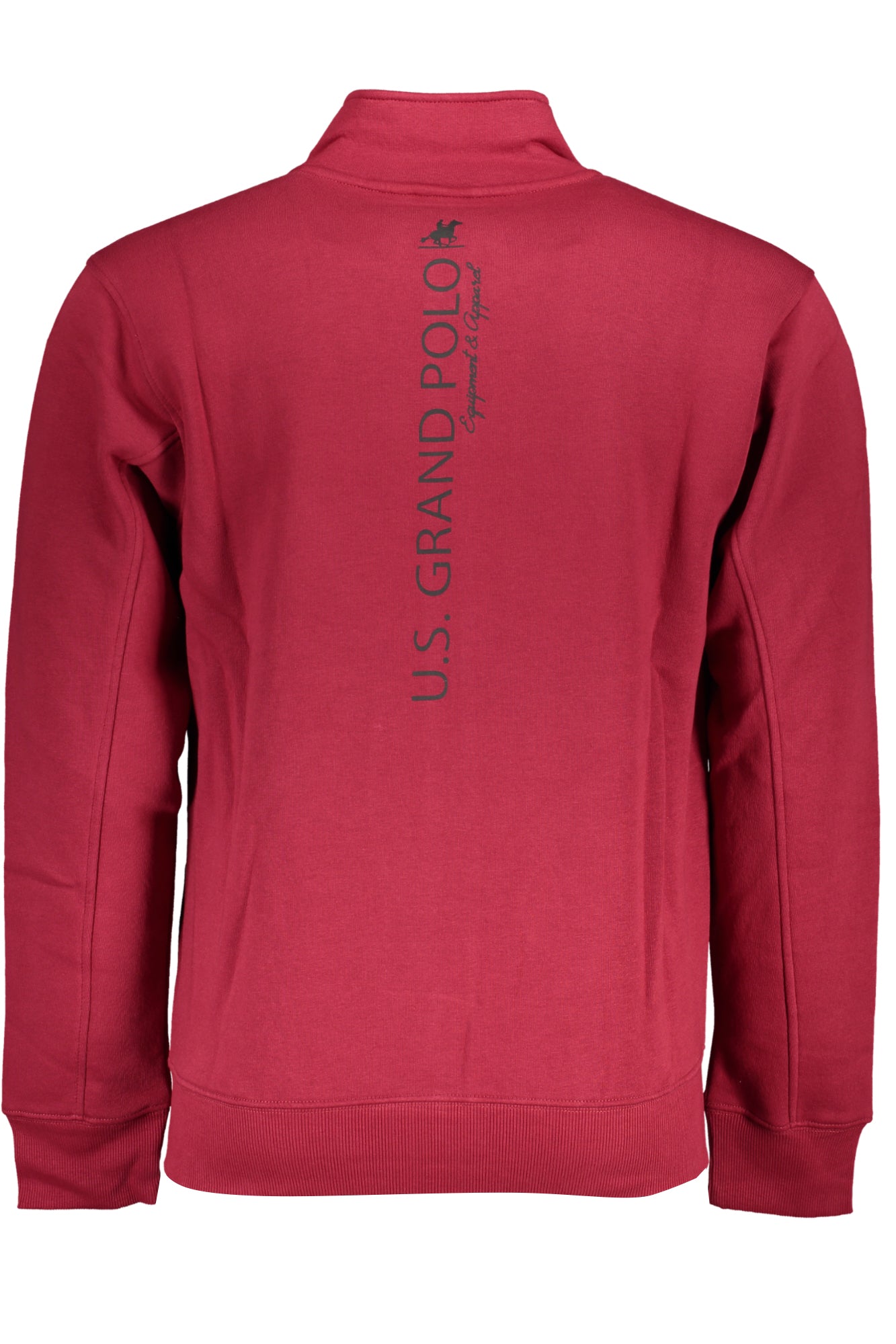 US GRAND Herren-Sweatshirt mit Reißverschluss, schwarz Rot