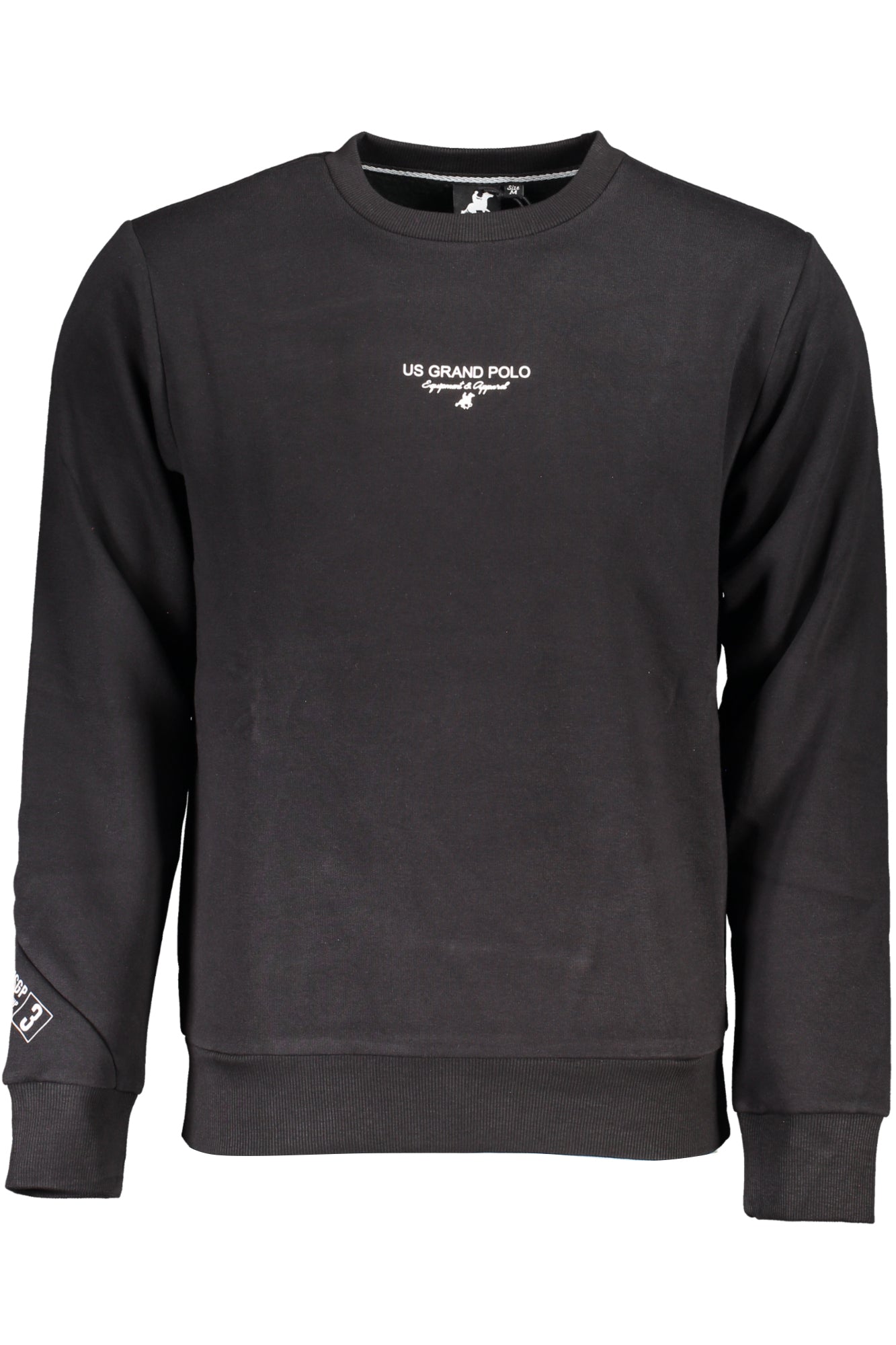 US GRAND Herren-Sweatshirt mit Reißverschluss, schwarz