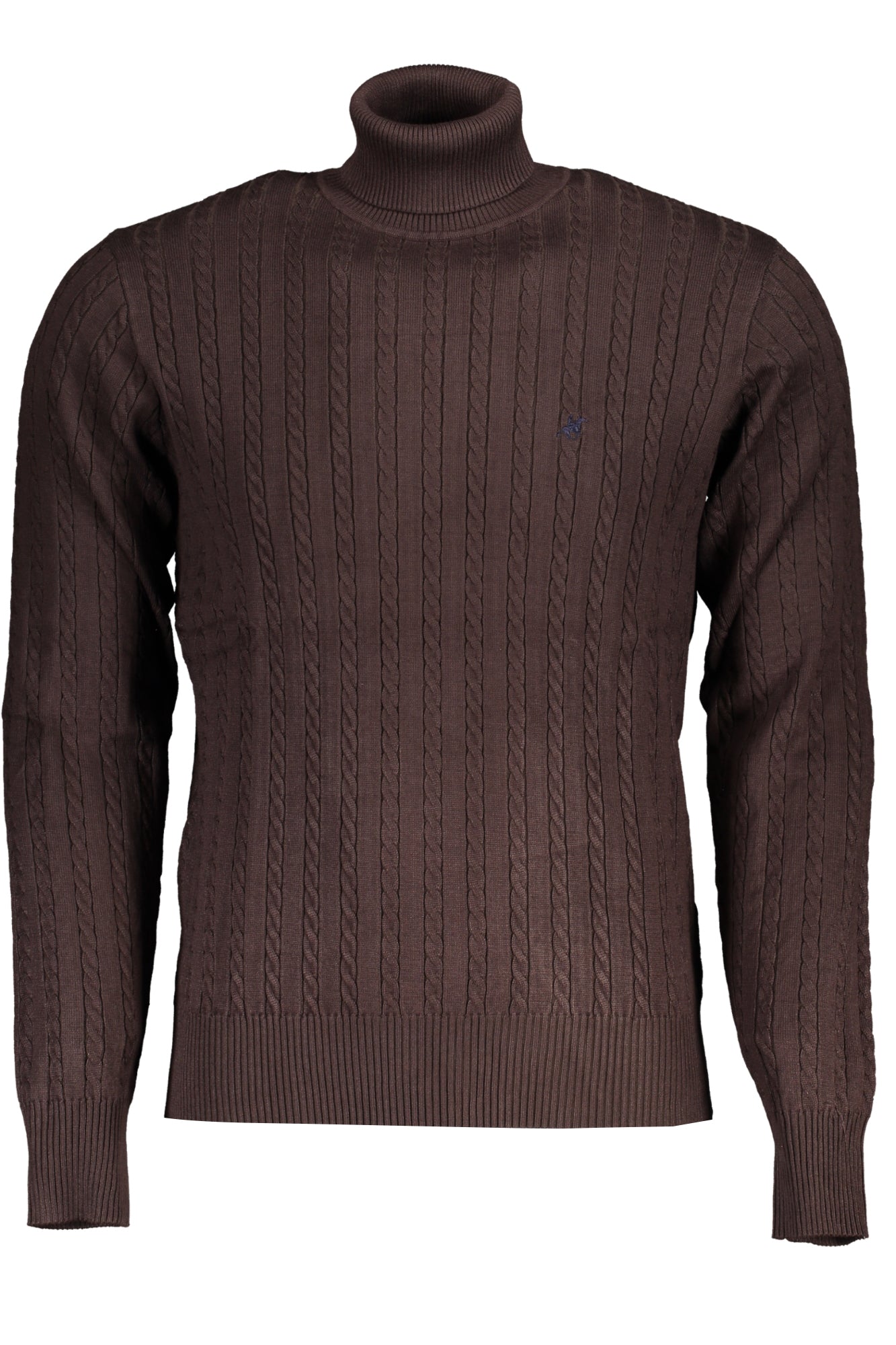 U.S. Grand Jersey-Pullover Herren – Brauner Rollkragen mit Stickerei | soulluna.de Braun Hauptbild
