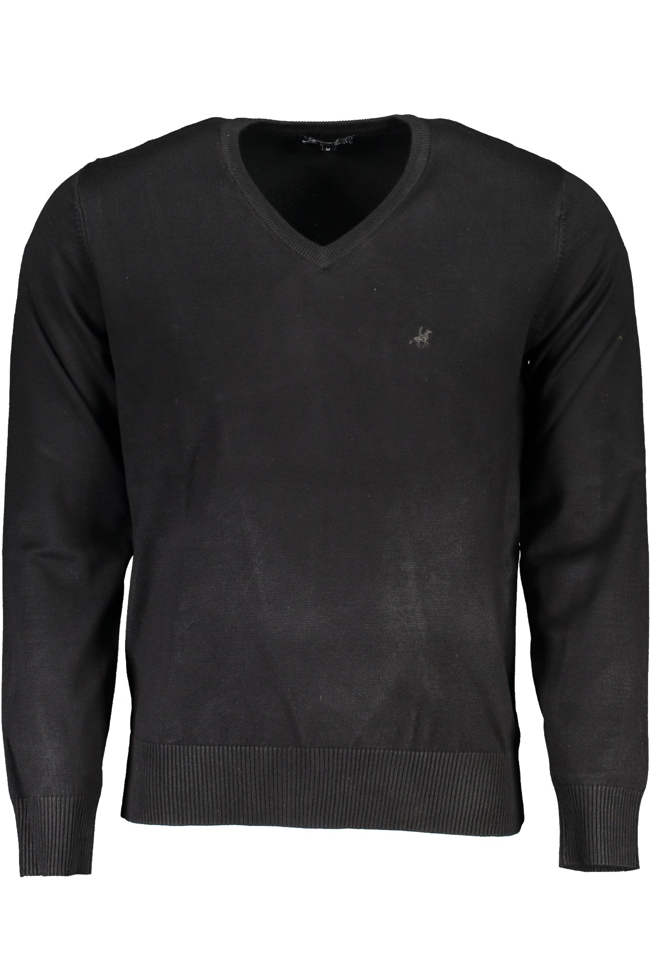 U.S. GRAND Herren Trikot Grau – Übergroßer V-Ausschnitt Pullover mit Logo-Stickerei Schwarz