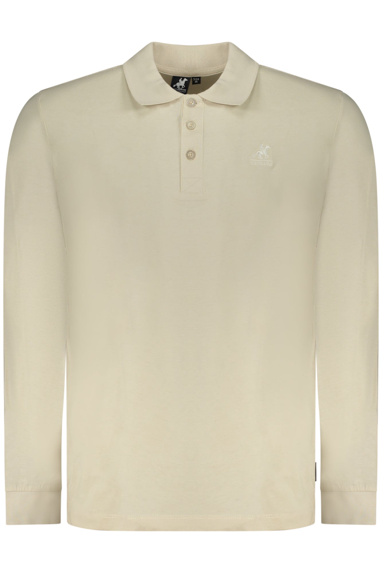 U.S. GRAND Poloshirt Herren – Langärmliges Design in Grün für Herbst/Winter Beige