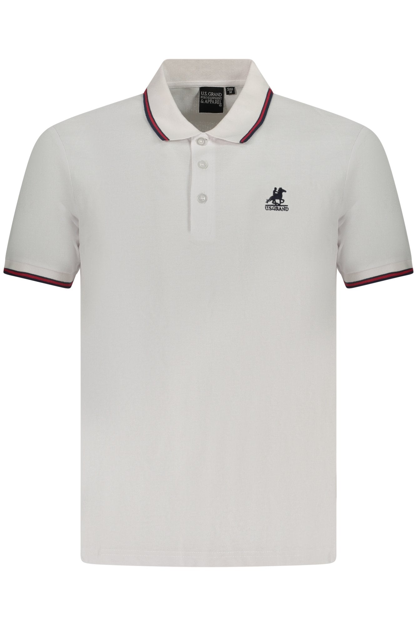 U.S. GRAND Poloshirt Herren – Klassisches Polo mit Logo-Stickerei in Schwarz Weiß