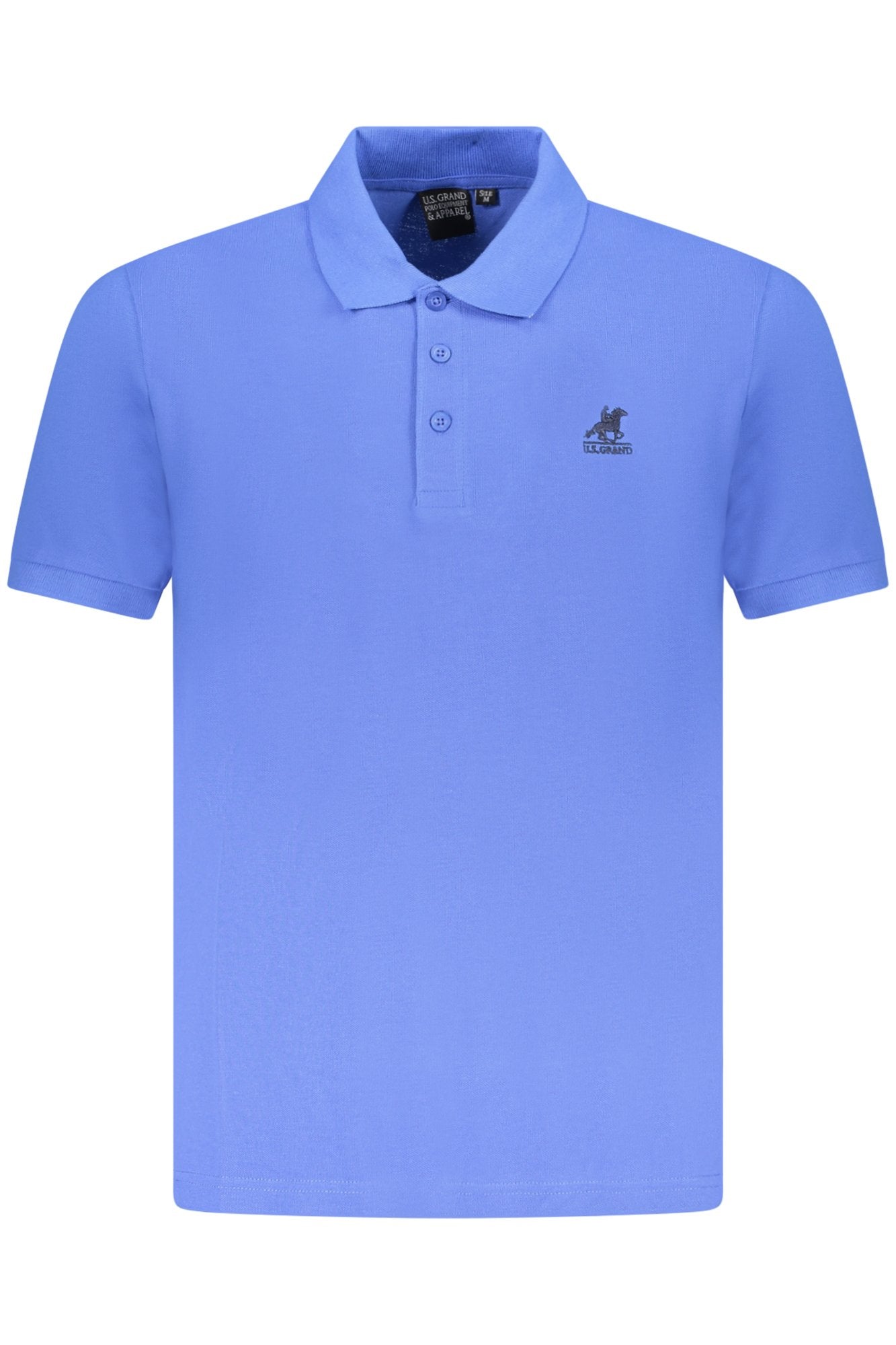 U.S. GRAND Poloshirt Herren – Weißes Polo Kurzarm aus 100% Baumwolle Blau
