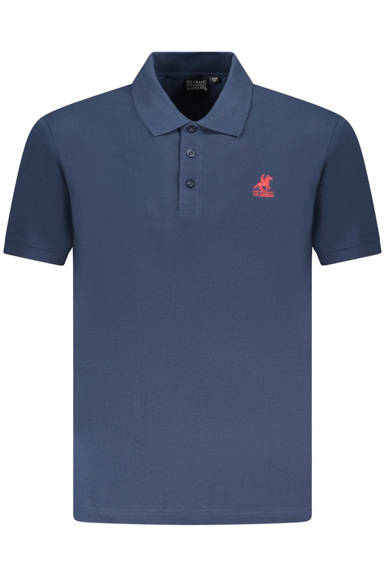 U.S. GRAND Poloshirt Herren – Weißes Polo Kurzarm aus 100% Baumwolle Blau