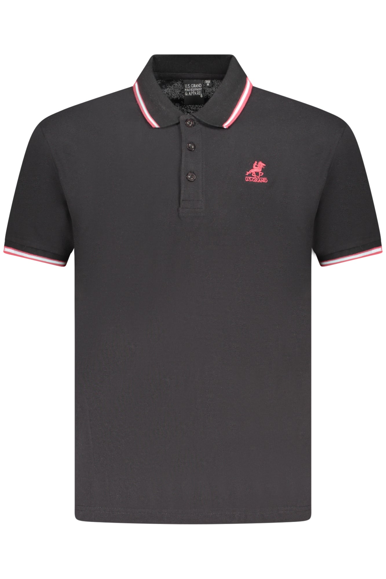 U.S. GRAND Poloshirt Herren – Klassisches Polo mit Logo-Stickerei in Schwarz Schwarz