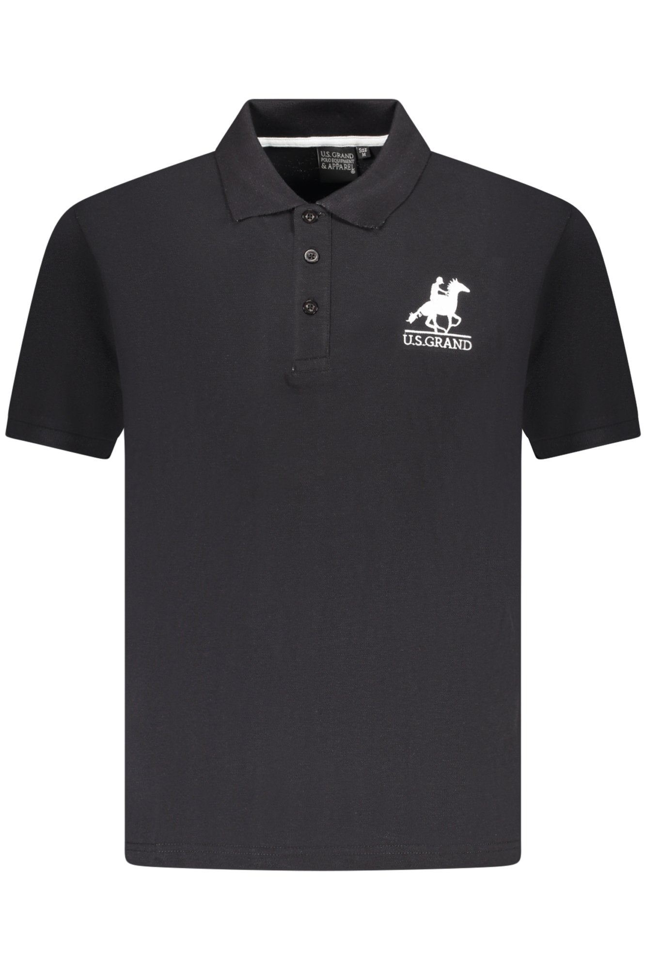 U.S. GRAND Poloshirt Herren Schwarz – Klassisches Polo aus 100% Baumwolle Schwarz