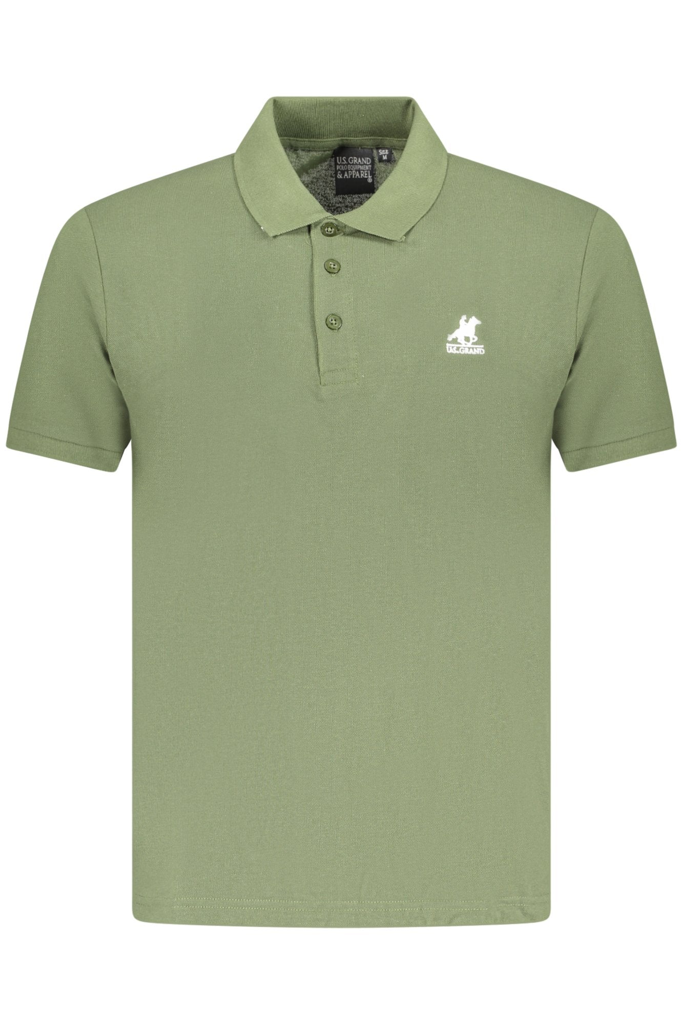U.S. GRAND Poloshirt Herren – Weißes Polo Kurzarm aus 100% Baumwolle Grün