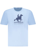 US GRAND Herren-T-Shirt mit kurzen Ärmeln, blau