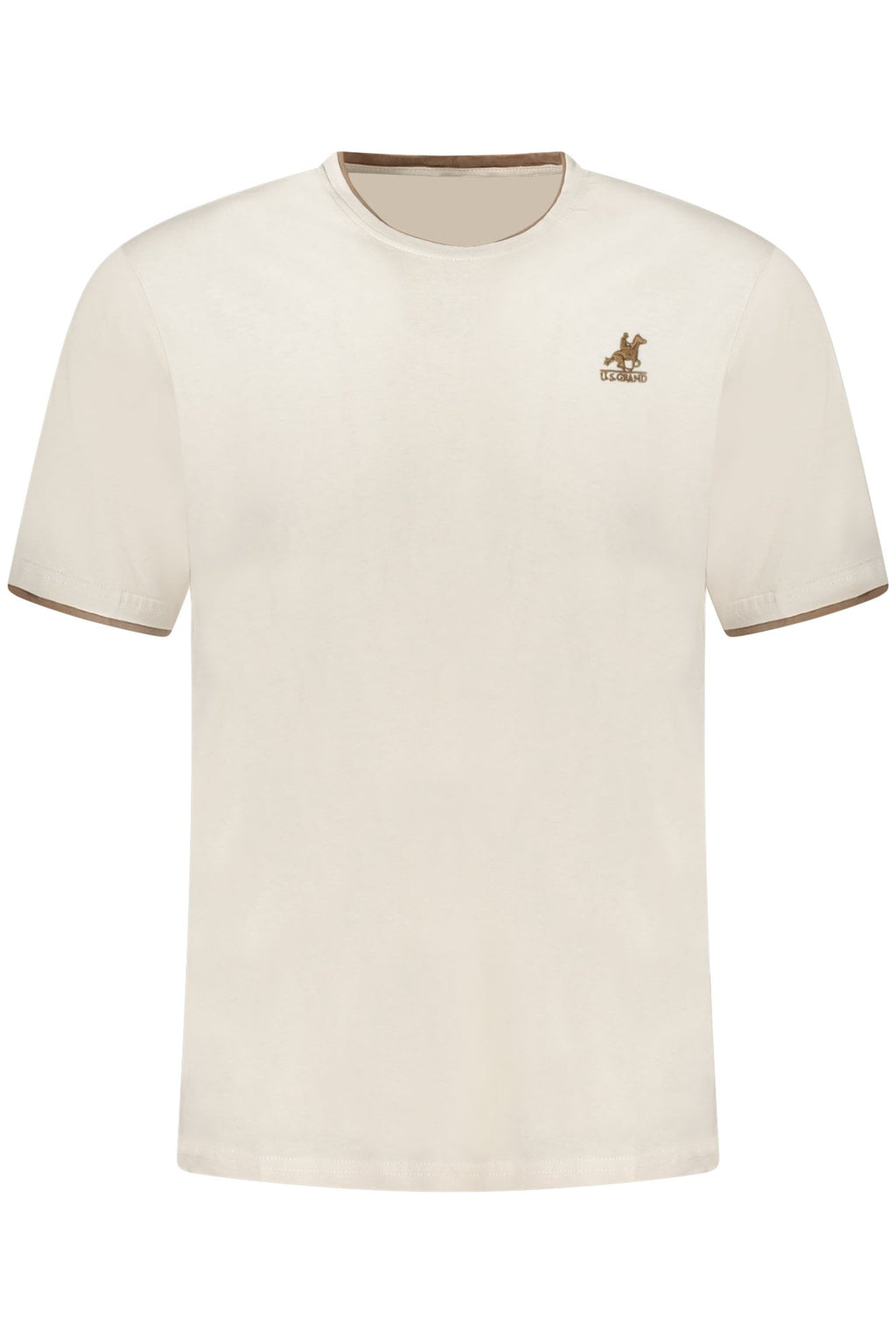 US GRAND Herren-T-Shirt mit kurzen Ärmeln, beige