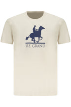 US GRAND Herren-T-Shirt mit kurzen Ärmeln, beige