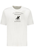 US GRAND Herren-T-Shirt mit kurzen Ärmeln, weiß