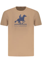 US GRAND Herren-T-Shirt mit kurzen Ärmeln, braun