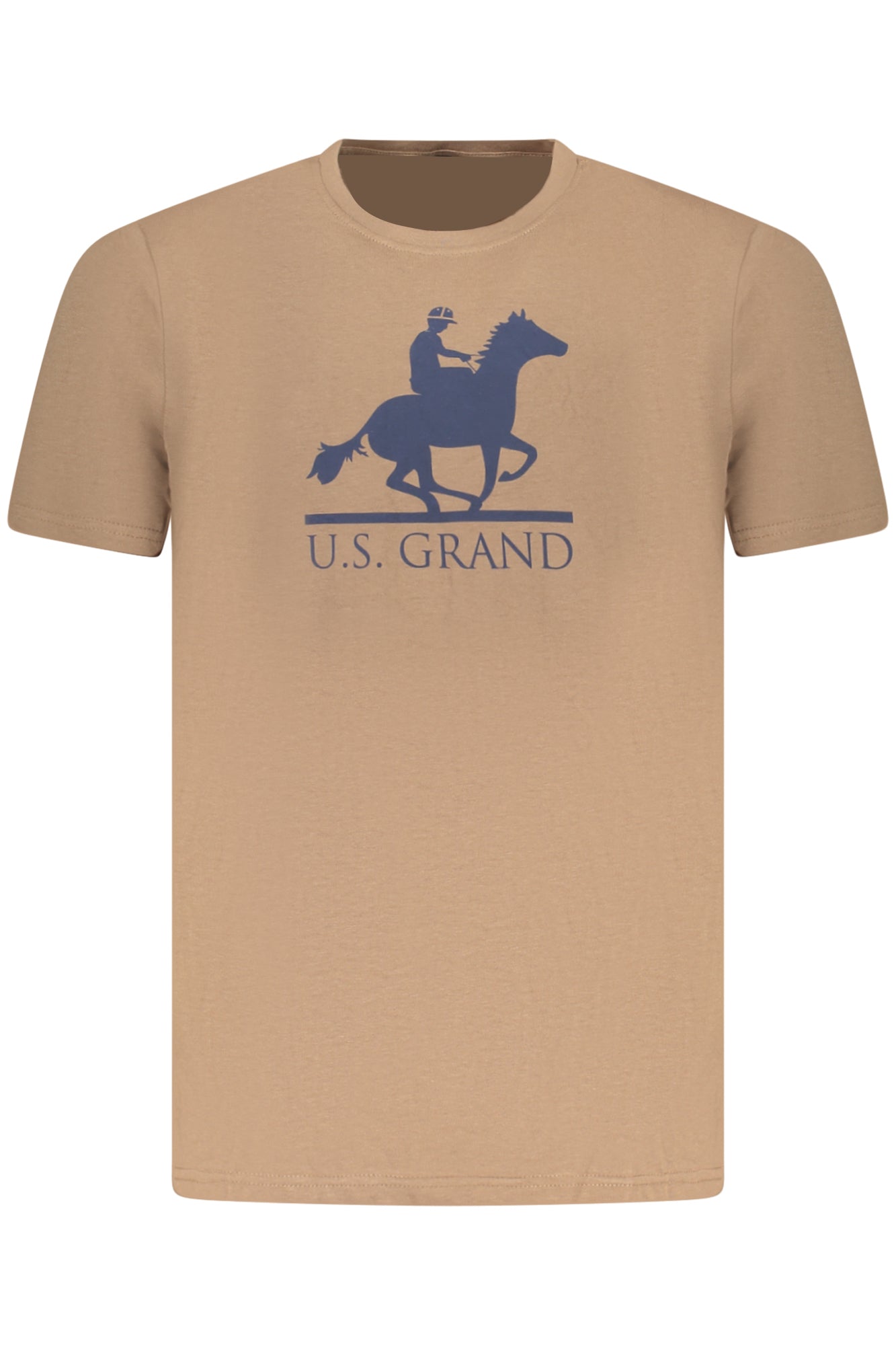 U.S. GRAND Herren T-Shirt weiß – Kurzarm Basic aus 100% Baumwolle Braun
