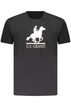 US GRAND Herren-T-Shirt, schwarz, kurzärmelig