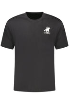 US GRAND Herren-T-Shirt, schwarz, kurzärmelig