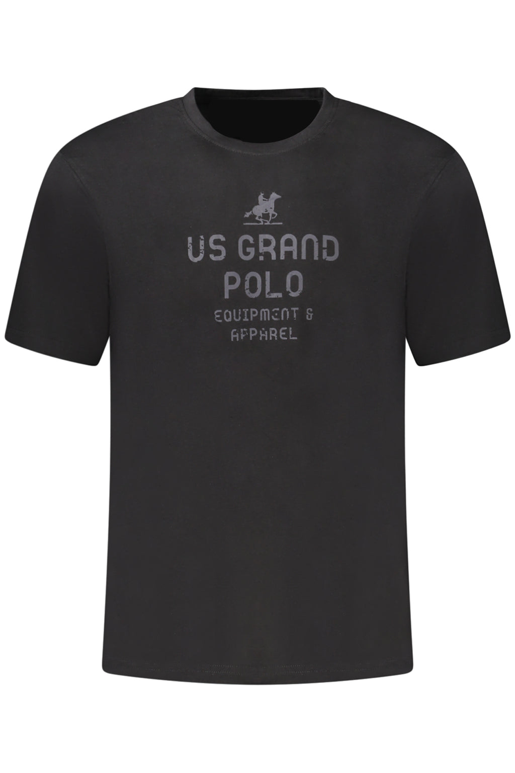 US GRAND Herren-T-Shirt, schwarz, kurzärmelig