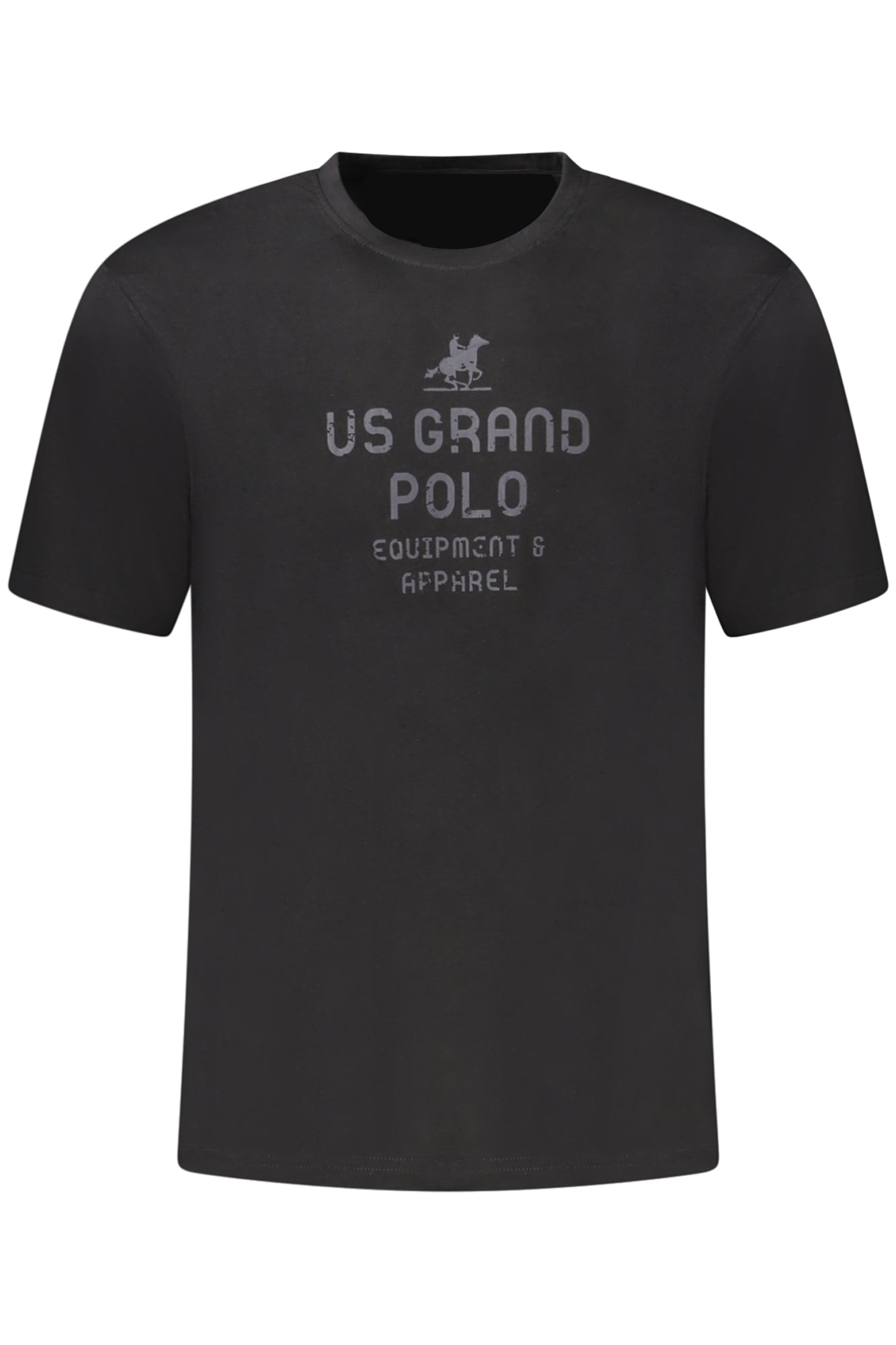 US GRAND Herren-T-Shirt, schwarz, kurzärmelig