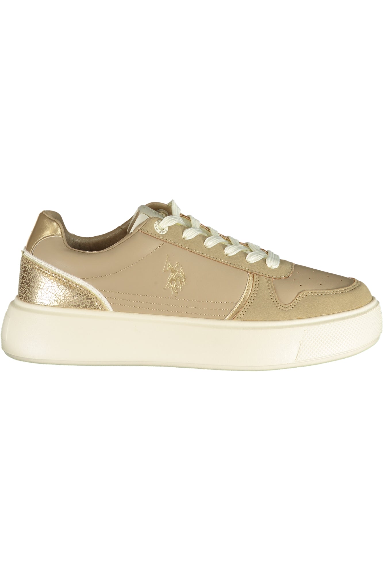 U.S. POLO ASSN. Damen Sneaker – Sportschuh mit Schnürsenkeln Beige