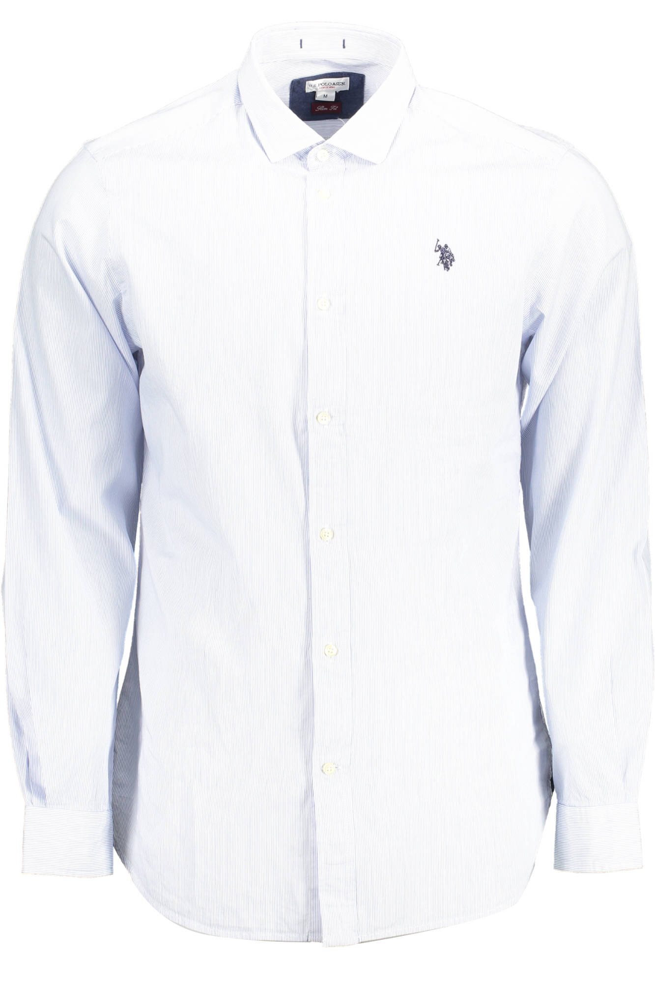 U.S. POLO Langarmhemd Herren Hellblau – Schmaler Schnitt aus 100% Baumwolle Hellblau