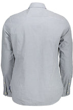 US POLO SHIRT LANGARM HERREN HELLBLAU