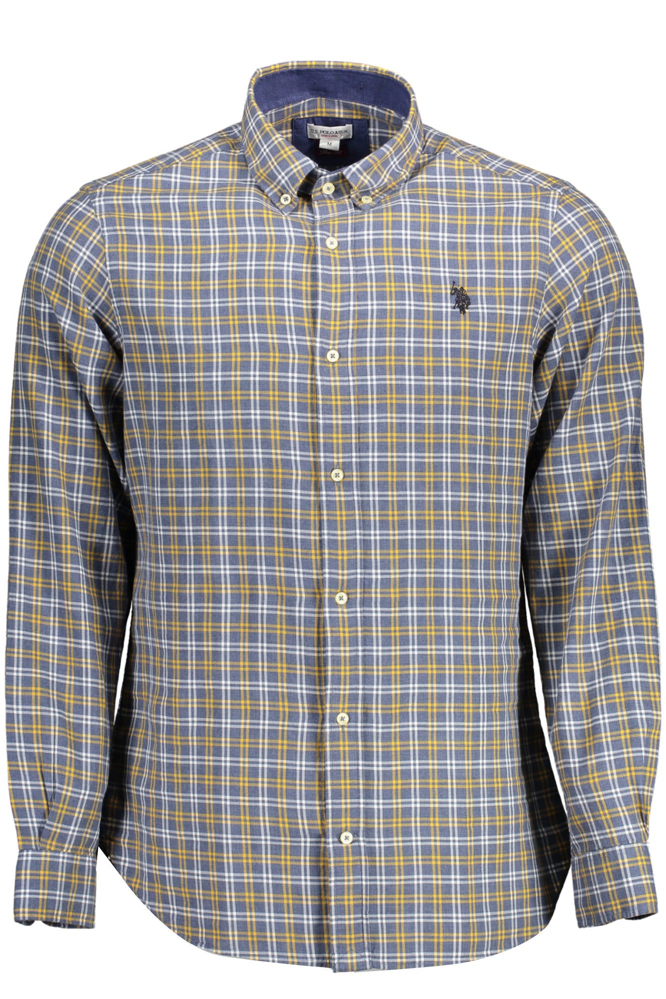 U.S. POLO Langarmhemd Herren Blau – Schmaler Schnitt aus 100% Baumwolle Blau