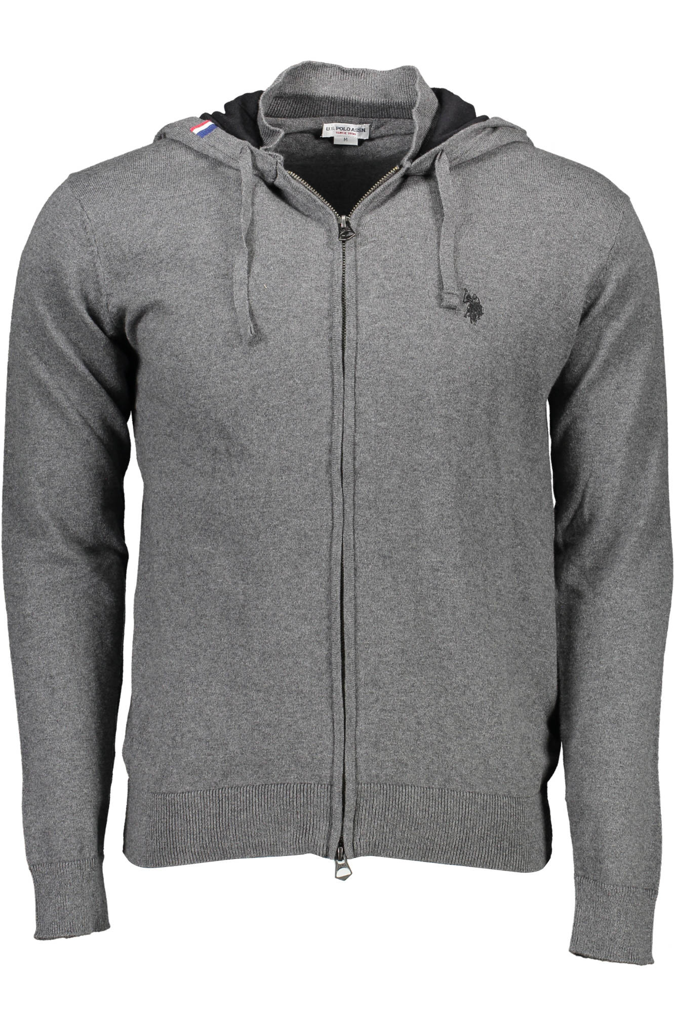 U.S. POLO Cardigan Herren Blau – Kapuzen-Cardigan mit Reißverschluss für Herbst/Winter Grau