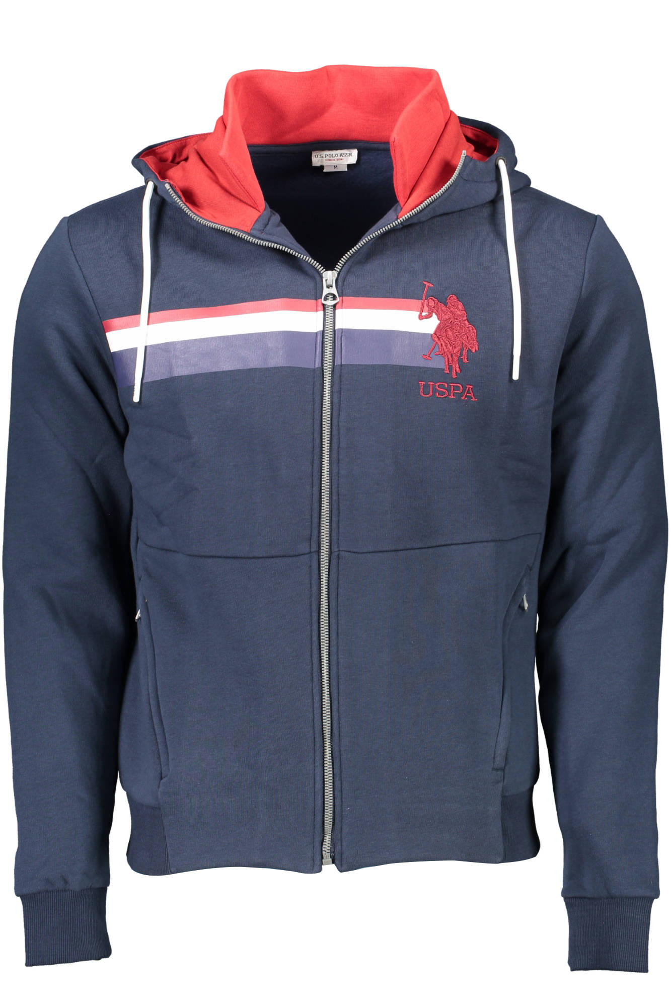 U.S. POLO Sweatshirt Herren Blau mit Reißverschluss – Kapuze & Taschen | soulluna.de Blau